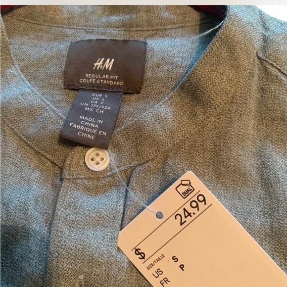 Men's H&M Olive Green Button-Up Shirt size small new with tags - Picture 6 of 6